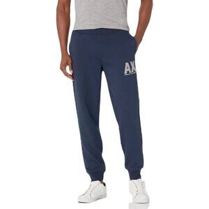 A|X Armani Exchange Men's Size XL Navy Drawstring Contrast Logo Jogger Pant